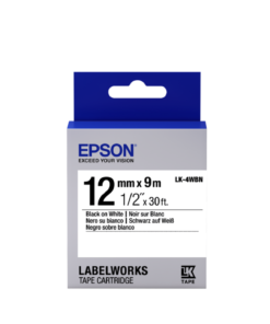 Epson LK-4WBN Black/White 12mm Label Tape