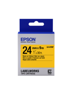 Epson LK-6YBP Black/Yellow 24mm Label Tape