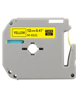 Compatible Brother M-K631 Label Tape 12mm Black on Yellow