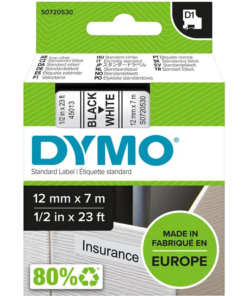 Dymo 12mm Black on White Label Tape 45013 (S0720530)