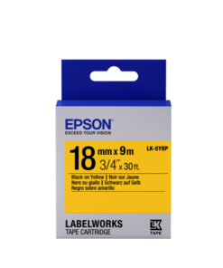 Epson LK-5YBP Black/Yellow 18mm Label Tape