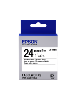 Epson LK-6WBN Black/White 24mm Label Tape